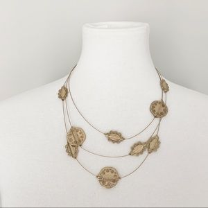 NWOT Gold Three Strand Necklace